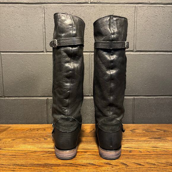 Liberty Black Women’s Black Leather Riding Boots Size 9.5 Handmade Mexico Zip - Picture 4 of 13